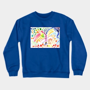 Bright colorful watercolor abstract Crewneck Sweatshirt